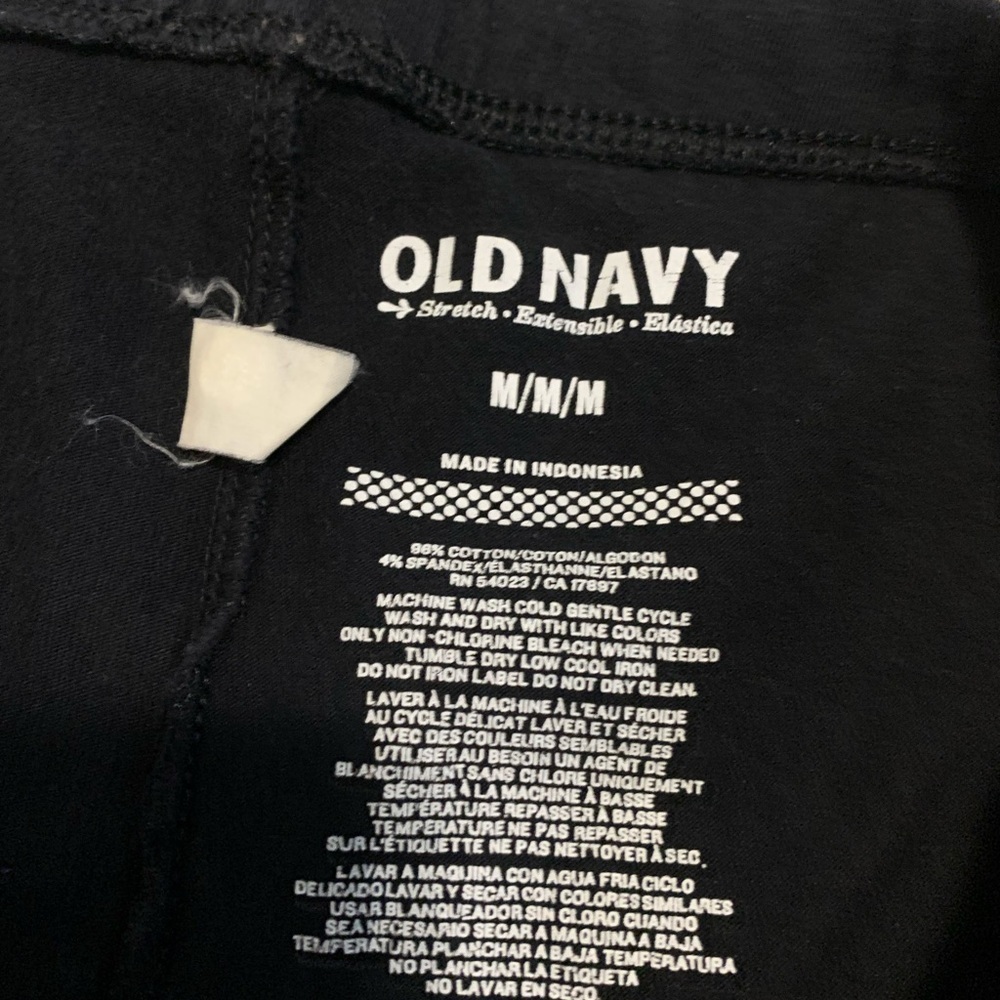 💜 Old Navy Black Stretch Leggings - Size Medium - Picture 2 of 5